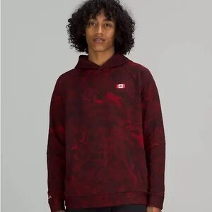 Lululemon Athletica Team Canada City Sweat Pullover Hoodie Red Black XXL
